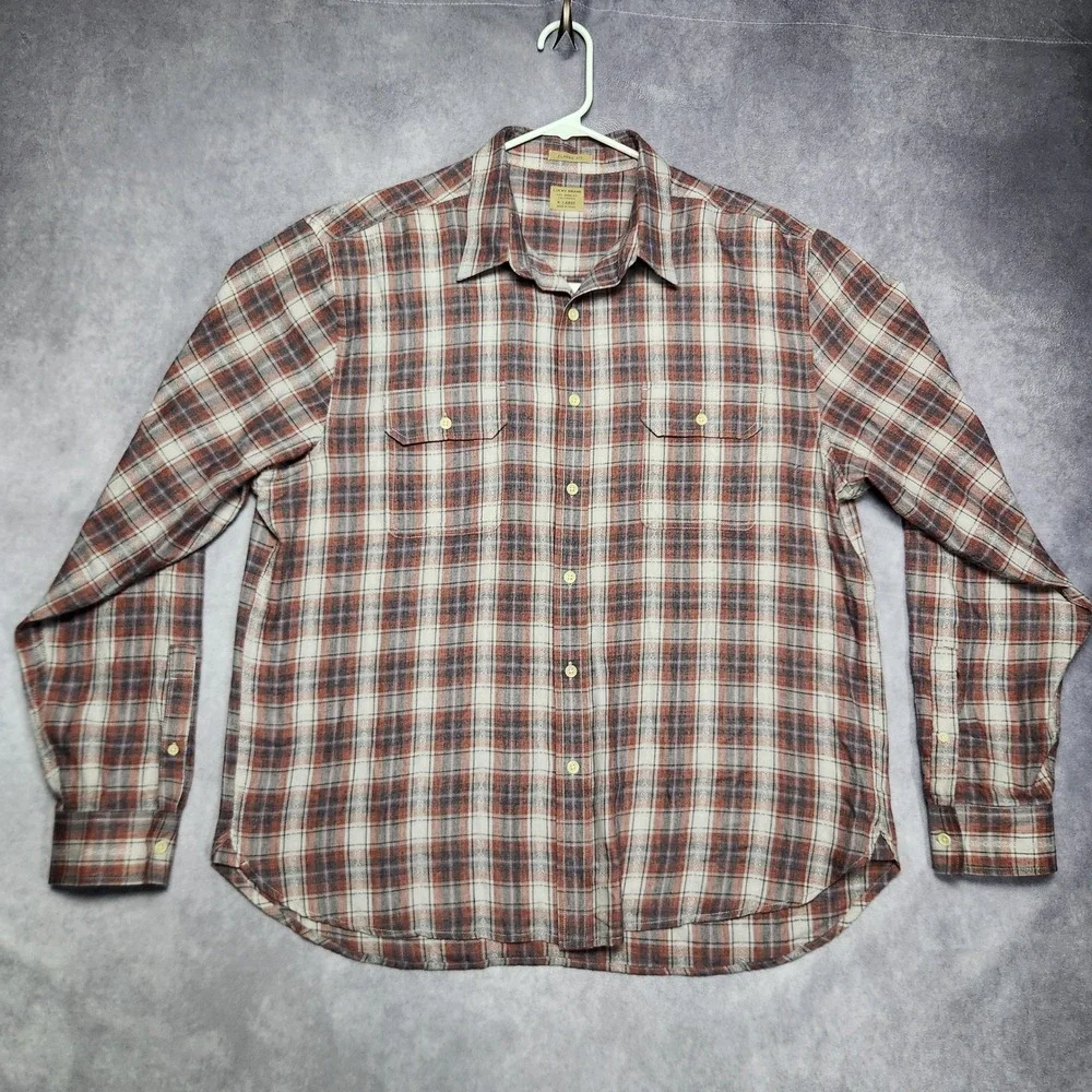 Lucky Brand Mens Plaid Flannel Classic Fit Long Sleeve Shirt XL Lightweight